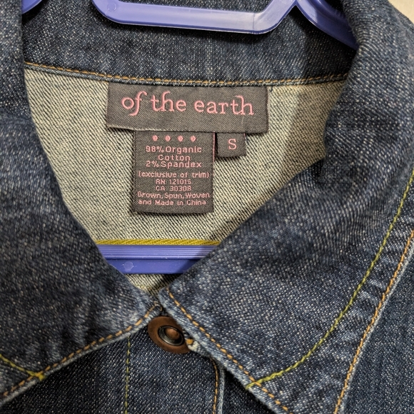 of the earth Organic Cotton Denim Trucker Jacket M - Picture 3 of 5